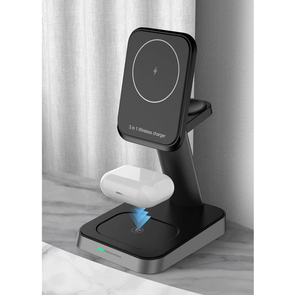 Hurtownia GSM - Bezdrátová nabíječka Tech-Protect W68 3in1 Magnetic MagSafe Wireless Charger Černá - THP806BLK - {ean13} - Hurt