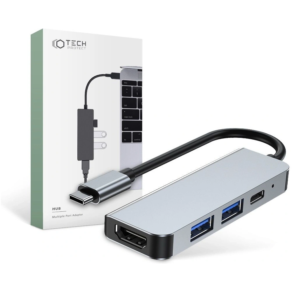 Hurtownia GSM - Hub 4w1 Tech-Protect V2 Šedá - THP810GRY - {ean13} - Hurt