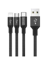 Kabel Nillkin Swift 3w1 USB-C/microUSB/Lightning Black