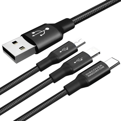 Kabel Nillkin Swift 3w1 USB-C/microUSB/Lightning Black