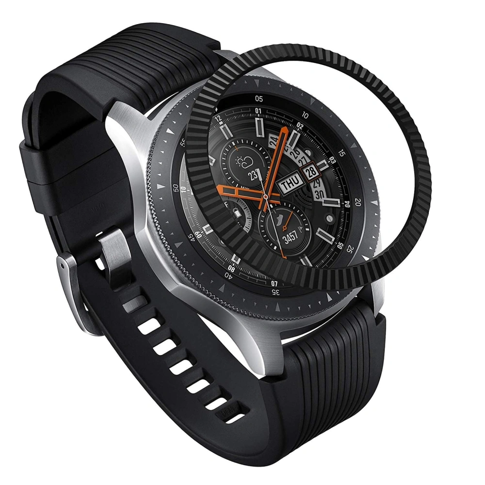 Hurtownia GSM - Náhradní kryt na tachymetr Ringke Samsung Galaxy Gear S3/Watch 46mm nerezová ocel pruhovaná černá GW-46-05 - RGK844SBLK - {ean13} - Hurt
