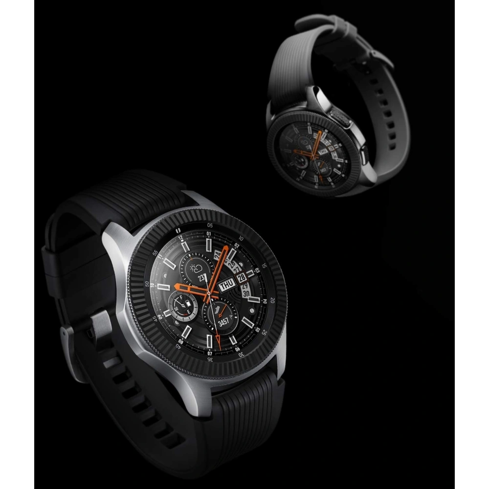 Hurtownia GSM - Náhradní kryt na tachymetr Ringke Samsung Galaxy Gear S3/Watch 46mm nerezová ocel pruhovaná černá GW-46-05 - RGK844SBLK - {ean13} - Hurt