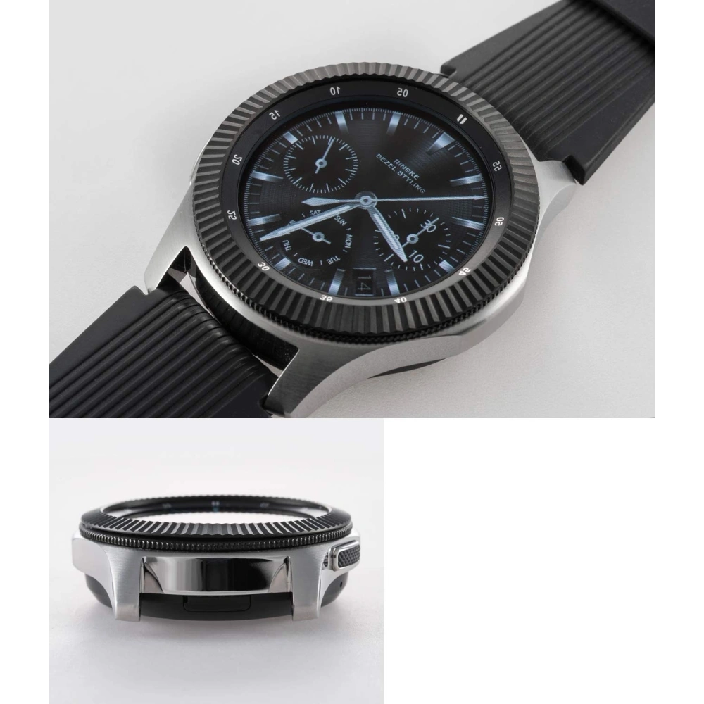 Hurtownia GSM - Náhradní kryt na tachymetr Ringke Samsung Galaxy Gear S3/Watch 46mm nerezová ocel pruhovaná černá GW-46-05 - RGK844SBLK - {ean13} - Hurt