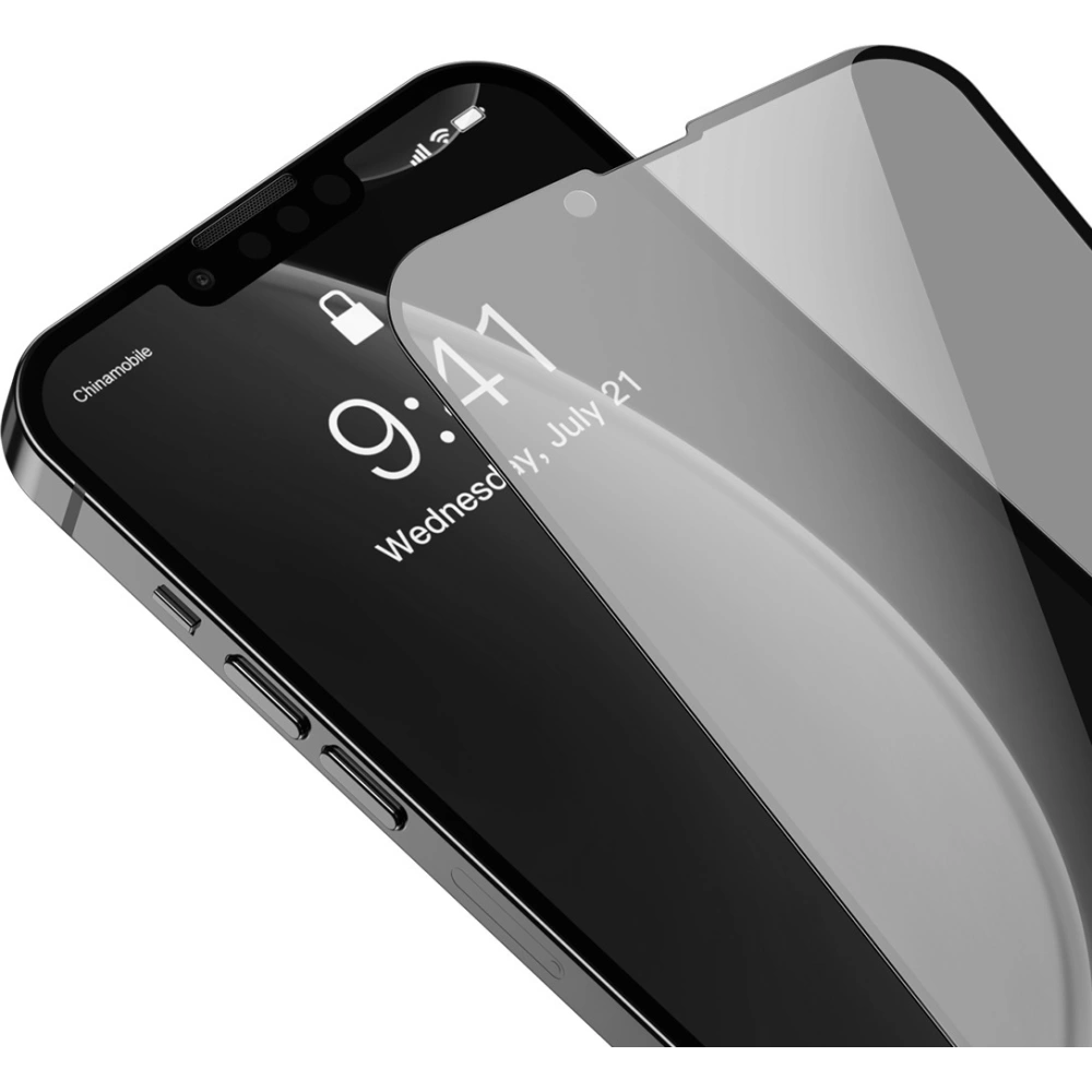 Hurtownia GSM - Sklo privatizující 0.3mm Baseus SGQP010801 Privacy Apple iPhone 13 Pro Max [2 PACK] (černý rám) - BSU2973 - {ean13} - Hurt