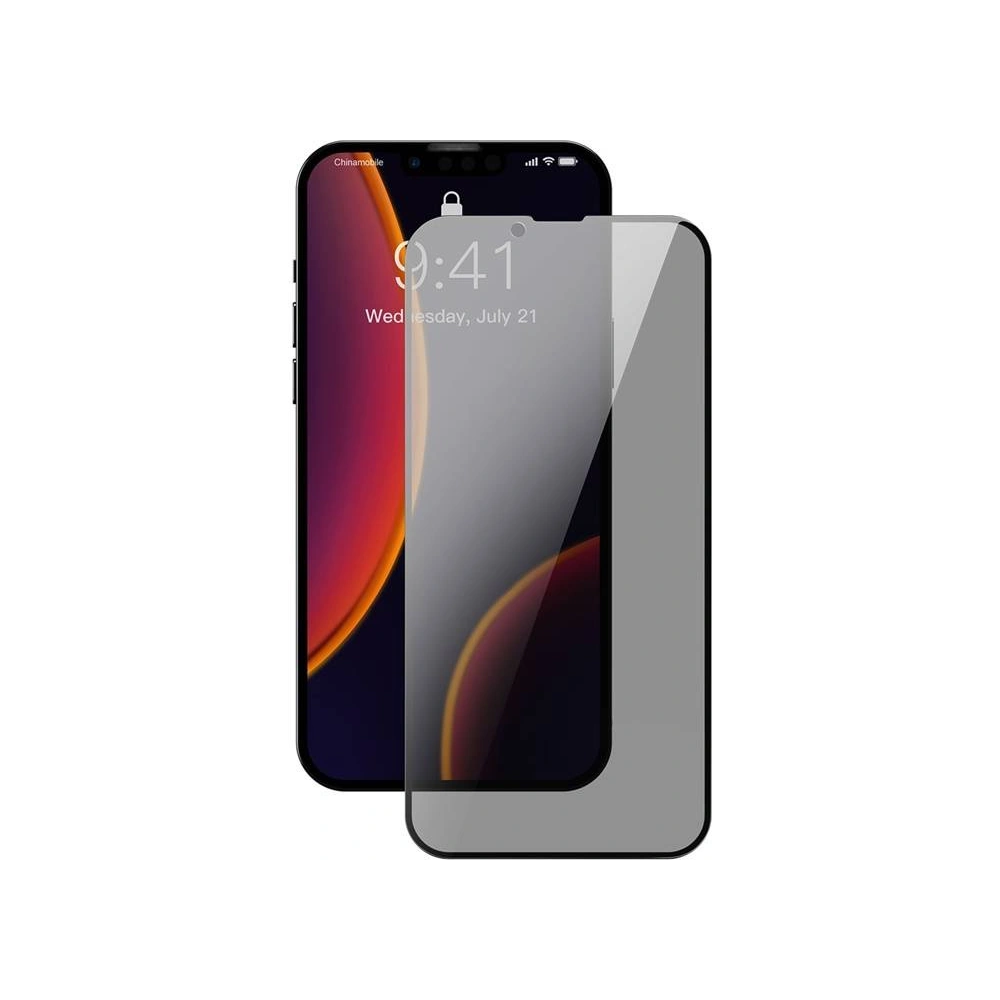 Sklo privatizující 0.23mm Baseus SGQP020301 Privacy Apple iPhone 13 mini [2 PACK] (černý rámeček)