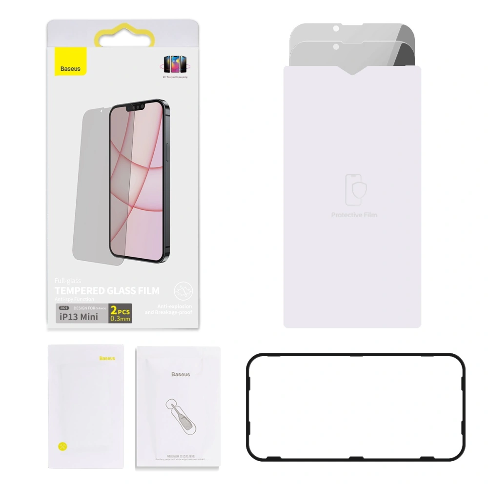 Hurtownia GSM - Sklo privatizující 0.3mm Baseus SGBL020602 Privacy Apple iPhone 13 mini [2 PACK] - BSU2984 - {ean13} - Hurt