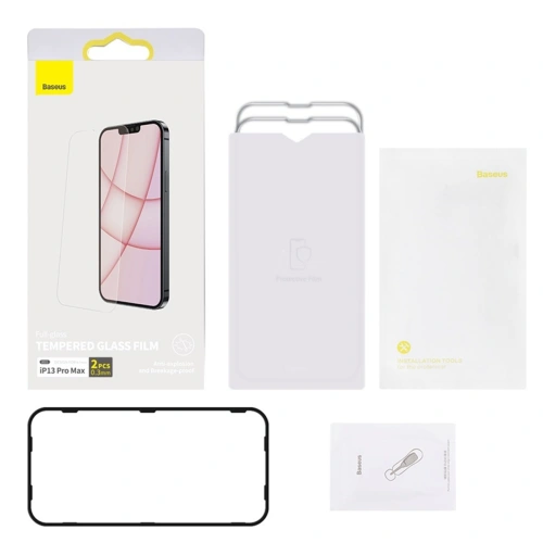 Szkło hartowane 0.3mm Baseus SGBL020202 Apple iPhone 13 Pro Max [2 PACK]