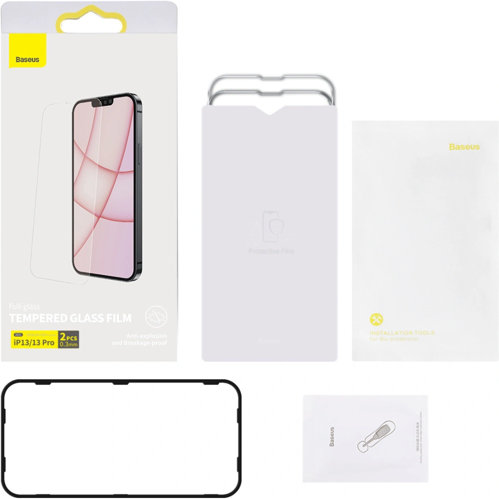 Hurtownia GSM - Szkło hartowane 0.3mm Baseus SGBL020102 Apple iPhone 13/13 Pro [2 PACK] - BSU2986 - {ean13} - Hurt