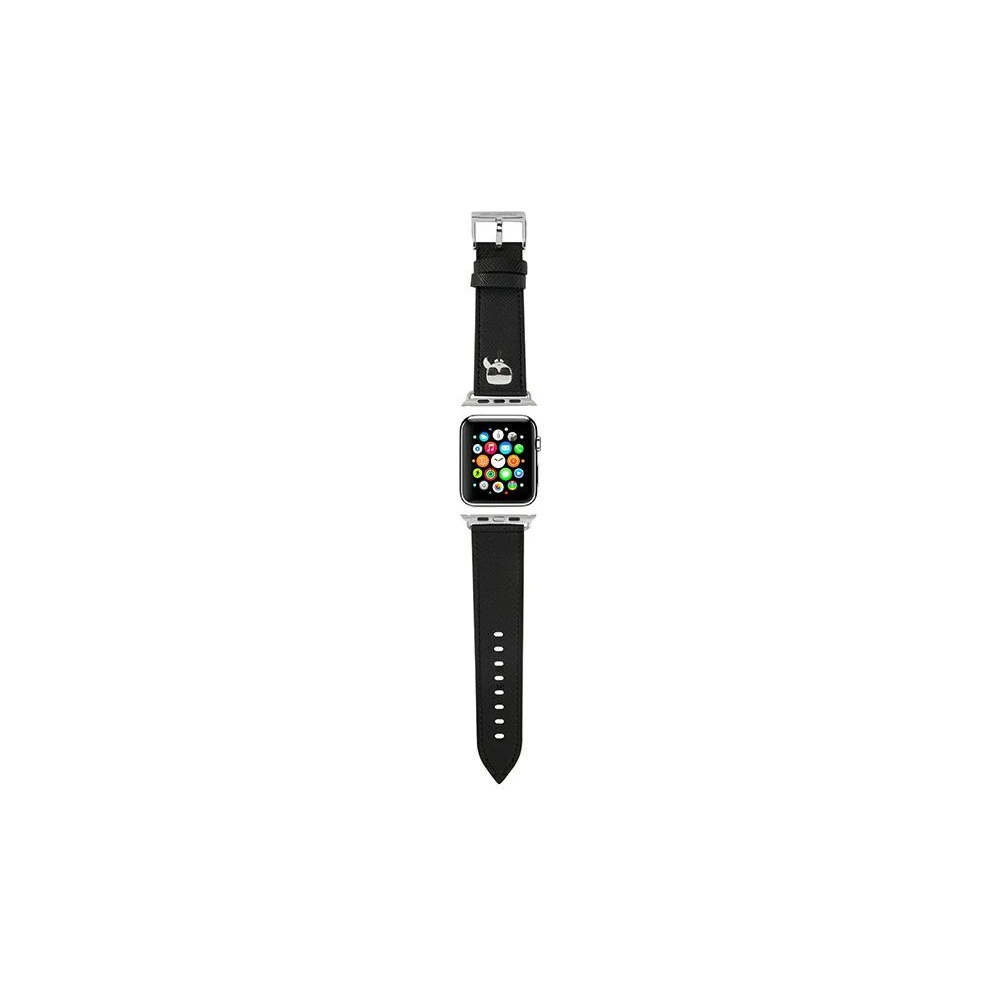Hurtownia GSM - Pasek Karl Lagerfeld KLAWMOKHK Apple Watch 4/5/6/7/SE/8/9/10 40/41/42mm černý/black strap Saffiano Karl Heads - KLD779BLK - {ean13} - Hurt