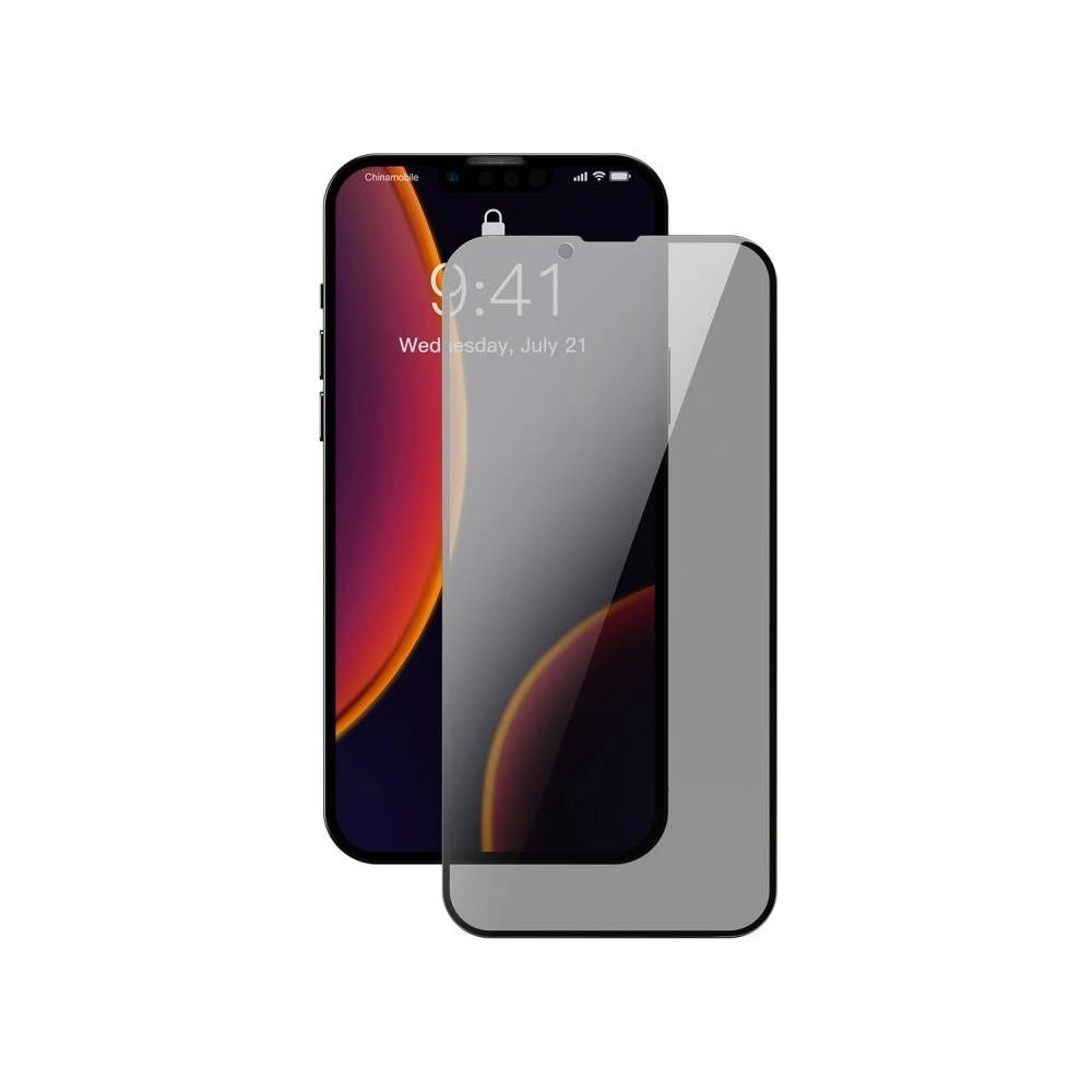 Hurtownia GSM - Sklo privatizující 0.3mm Baseus SGQP010601 Privacy Apple iPhone 13 mini [2 PACK] (černý rámeček) - BSU2995BLK - {ean13} - Hurt