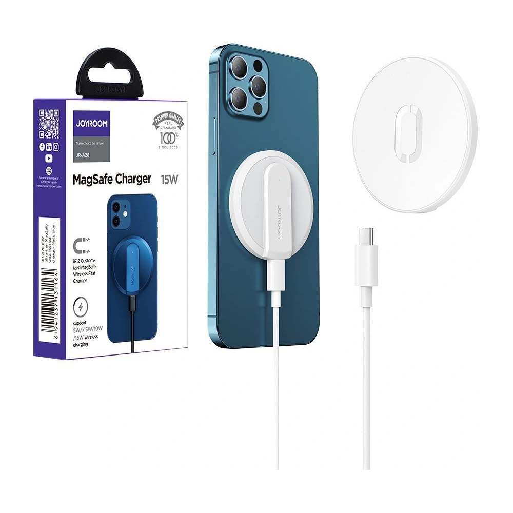 Hurtownia GSM - Bezdrátová nabíječka Joyroom JR-A28 Magnetic MagSafe Wireless Charger 15W Bílá - JYR004WHT - {ean13} - Hurt