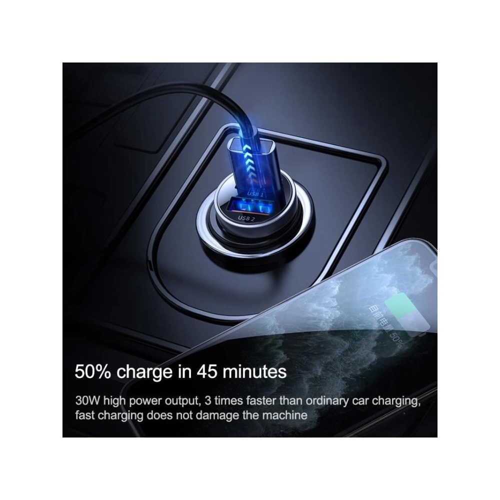 Hurtownia GSM - Ładowarka samochodowa Joyroom C-A09 2-port Car Charger PD 30W QC 3.0 Black - JYR006BLK - {ean13} - Hurt