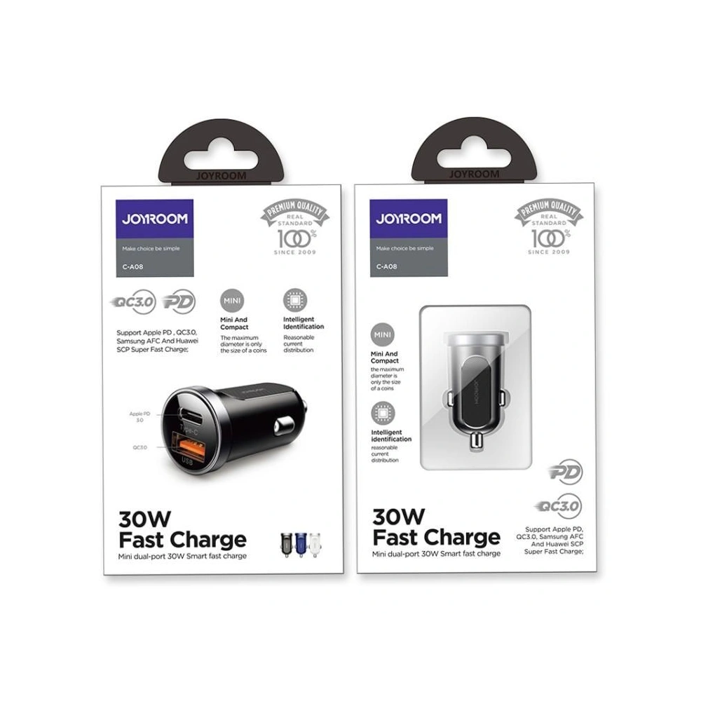 Hurtownia GSM - Auto nabíječka Joyroom C-A08 2-portová auto nabíječka PD 30W QC 3.0 černá - JYR007BLK - {ean13} - Hurt