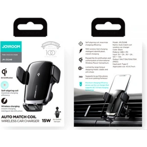 Uchwyt samochodowy z ładowarką indukcyjną Joyroom JR-ZS248 Vent Car Mount Wireless Charger Black