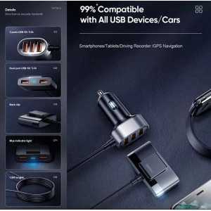 Hurtownia GSM - Ładowarka samochodowa Joyroom JR-CL03 5-port USB Car Charger Black - JYR015BLK - {ean13} - Hurt