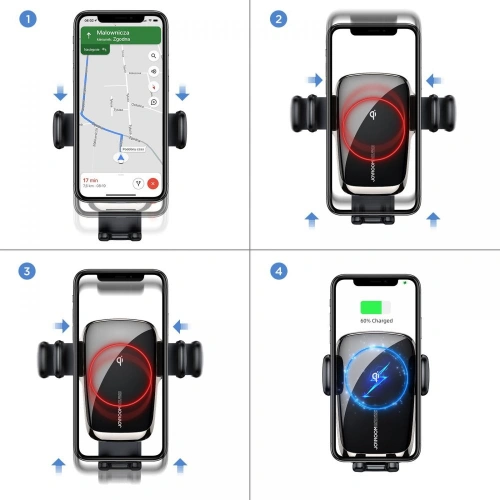 Uchwyt samochodowy z ładowarką indukcyjną Joyroom JR-ZS248 CD Slot Mount Wireless Charger Black