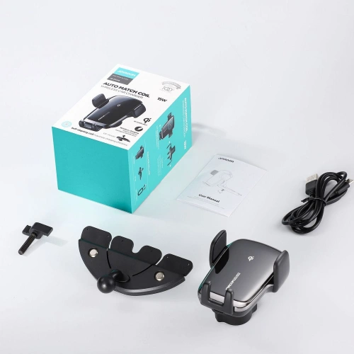 Uchwyt samochodowy z ładowarką indukcyjną Joyroom JR-ZS248 CD Slot Mount Wireless Charger Black