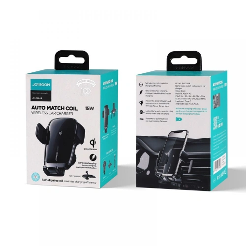 Uchwyt samochodowy z ładowarką indukcyjną Joyroom JR-ZS248 CD Slot Mount Wireless Charger Black