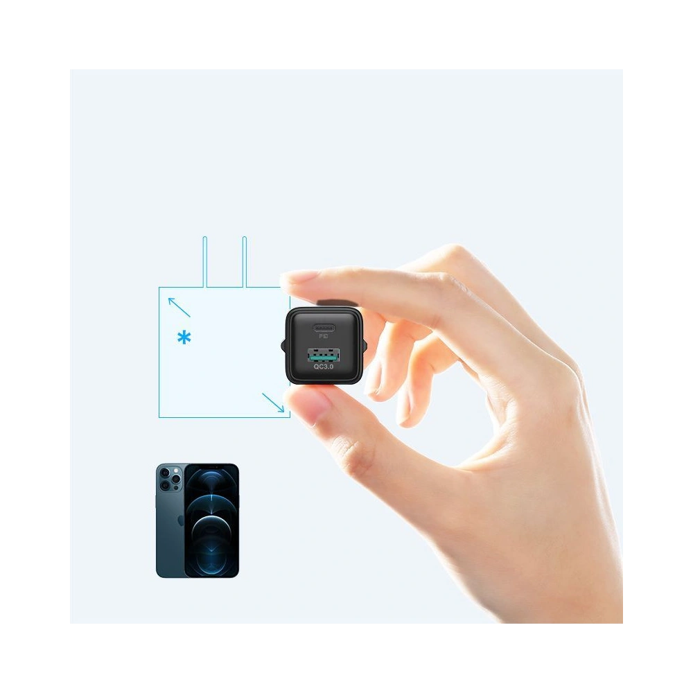 Wholesale Joyroom L-QP207 2-port Wall Charger PD 20W QC 3.0 Black - JYR017BLK - {ean13} - Hurt
