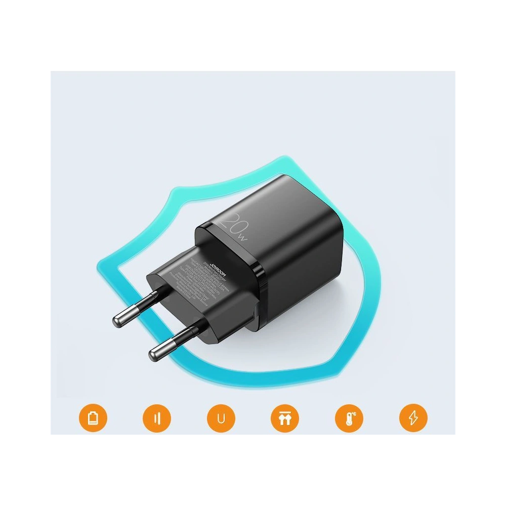 Wholesale Joyroom L-QP207 2-port Wall Charger PD 20W QC 3.0 Black - JYR017BLK - {ean13} - Hurt