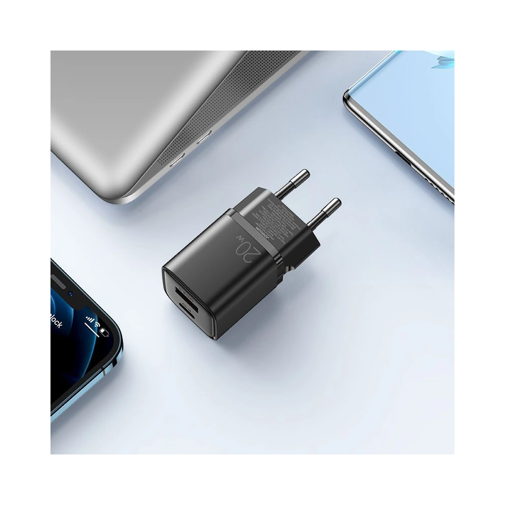Wholesale Joyroom L-QP207 2-port Wall Charger PD 20W QC 3.0 Black - JYR017BLK - {ean13} - Hurt