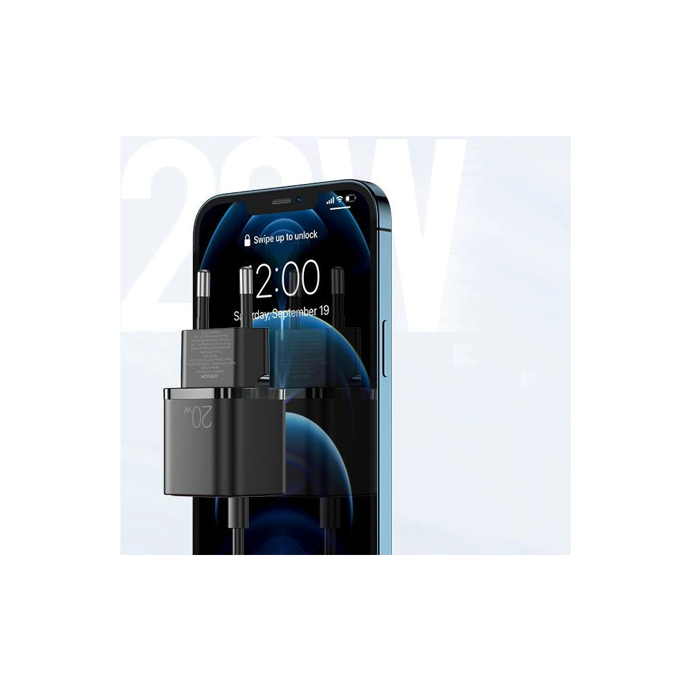 Wholesale Joyroom L-P202 Wall Charger PD 20W QC 3.0 Black - JYR018BLK - {ean13} - Hurt