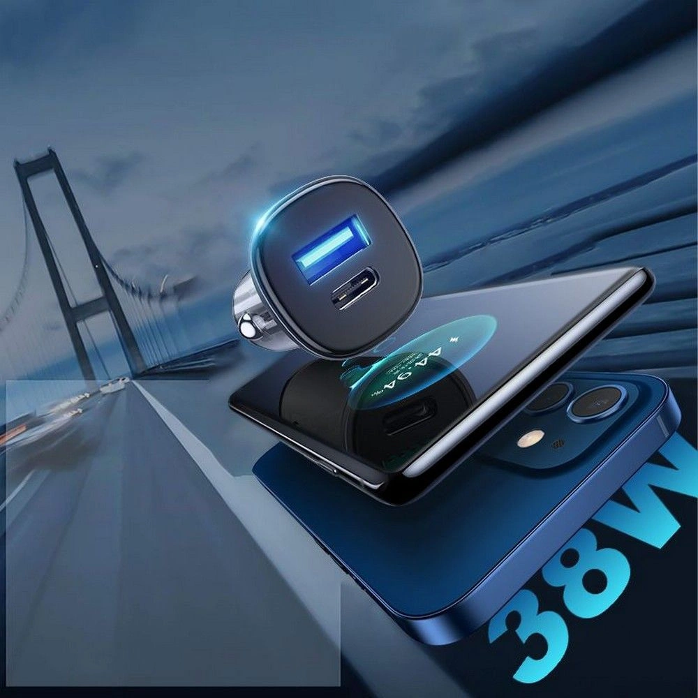Hurtownia GSM - Auto nabíječka Joyroom C-A42 2-portová nabíječka PD 38W QC 3.0 Šedá - JYR019GRY - {ean13} - Hurt