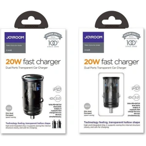 Ładowarka samochodowa Joyroom C-A43 2-port Car Charger PD 20W QC 3.0 Grey