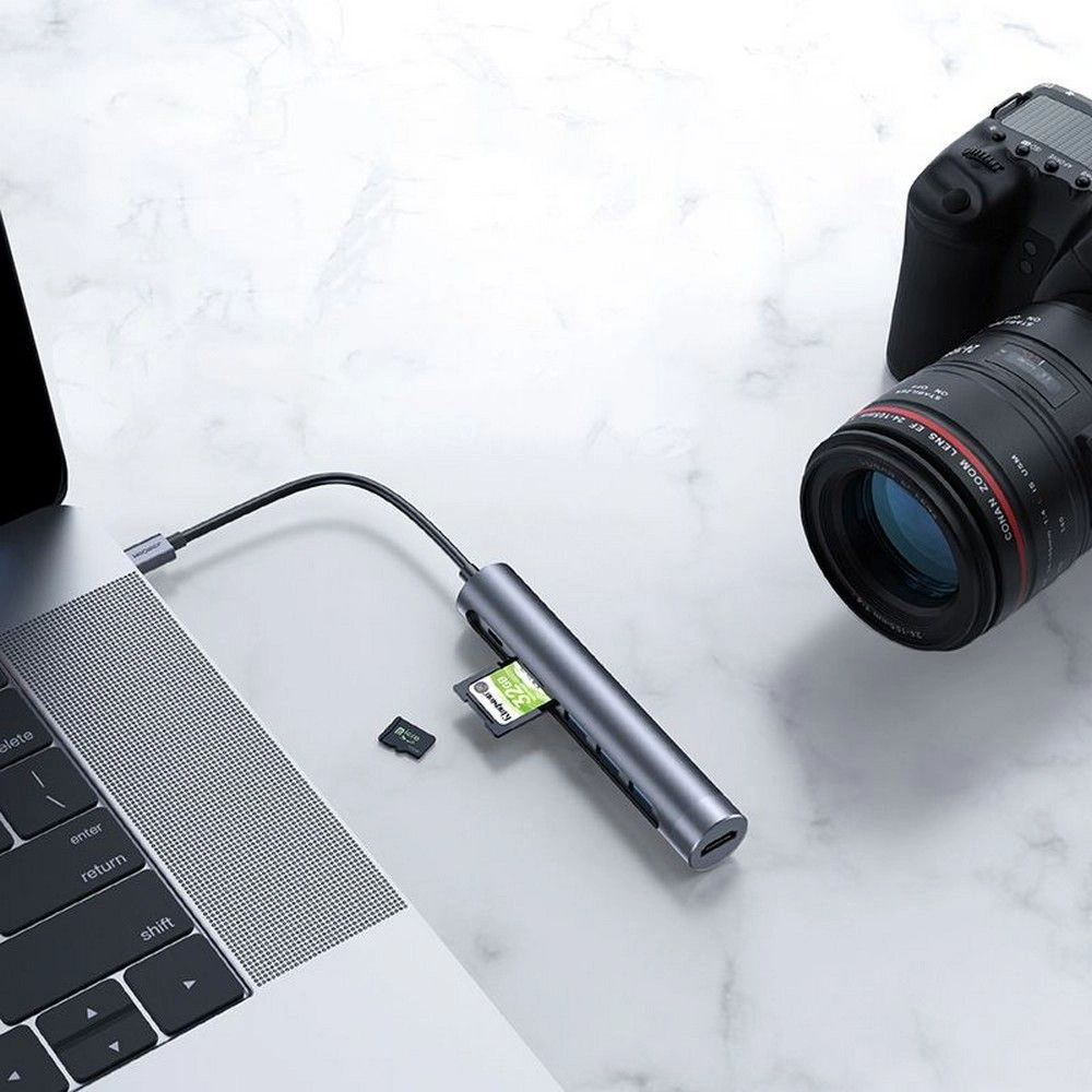 Hurtownia GSM - Adaptér Joyroom S-H112 USB 7in1 tmavě šedý - JYR021GRY - {ean13} - Hurt