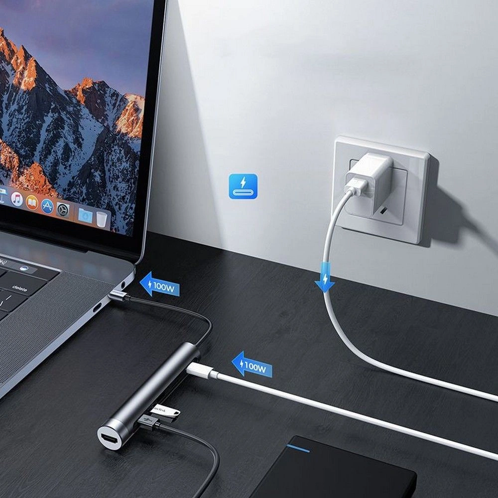 Hurtownia GSM - Adaptér Joyroom S-H112 USB 7in1 tmavě šedý - JYR021GRY - {ean13} - Hurt