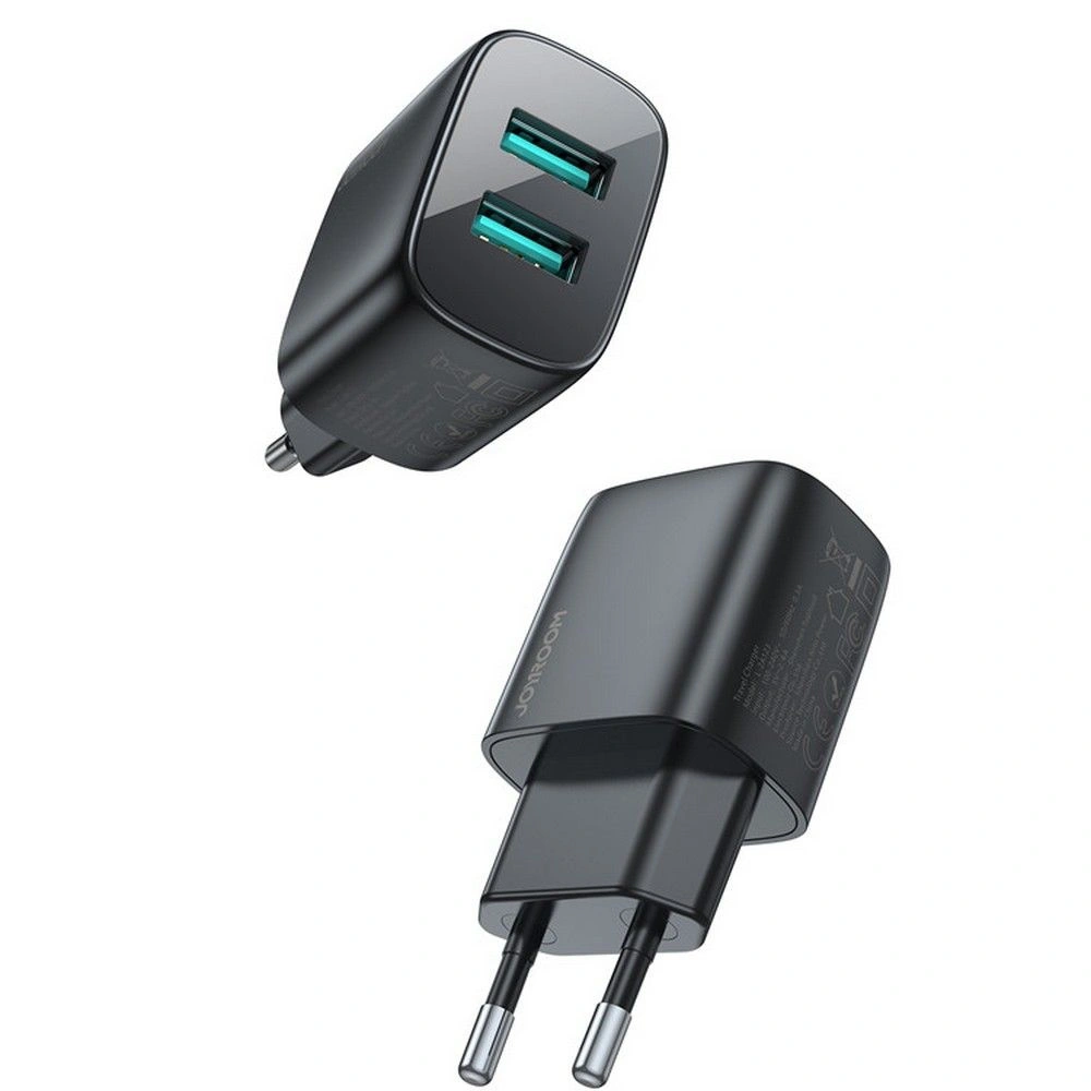 Hurtownia GSM - Síťová nabíječka Joyroom L-2A123 2-portová nástěnná nabíječka 2.4A 12W černá - JYR023BLK - {ean13} - Hurt