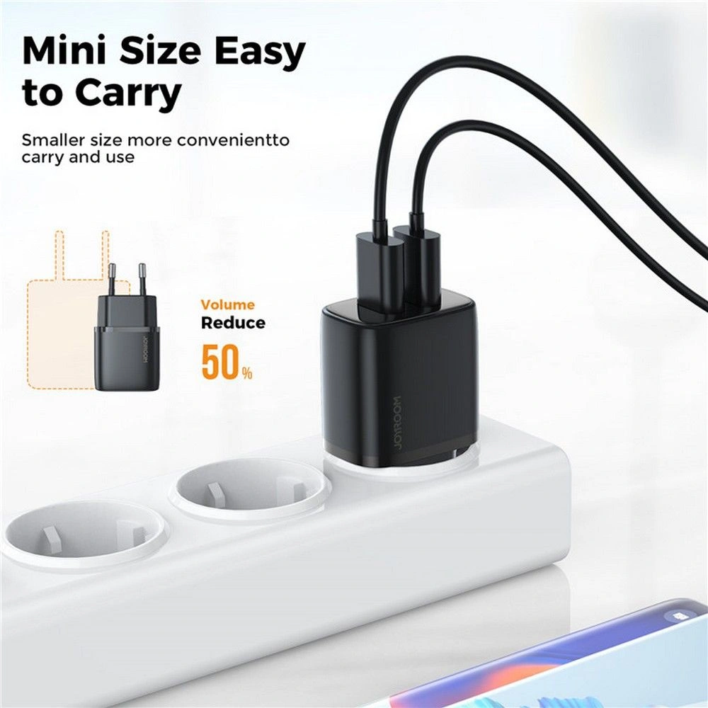 Wholesale Joyroom L-2A123 2-port Wall Charger 2.4A 12W Black - JYR023BLK - {ean13} - Hurt