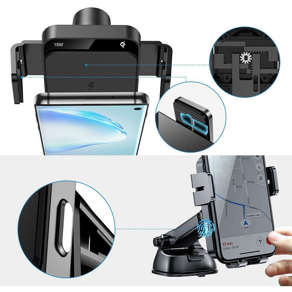 Hurtownia GSM - Upevnění do auta s bezdrátovou nabíječkou Joyroom JR-ZS219 Car Mount Wireless Charger Set 15W Černá - JYR025BLK - {ean13} - Hurt