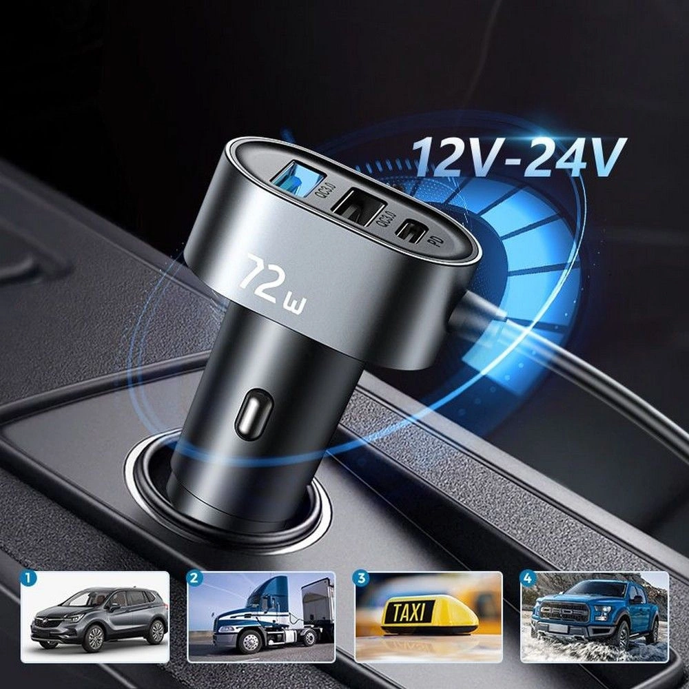 Hurtownia GSM - Auto nabíječka Joyroom JR-CL05 5-portová USB auto nabíječka 72W černá - JYR026BLK - {ean13} - Hurt