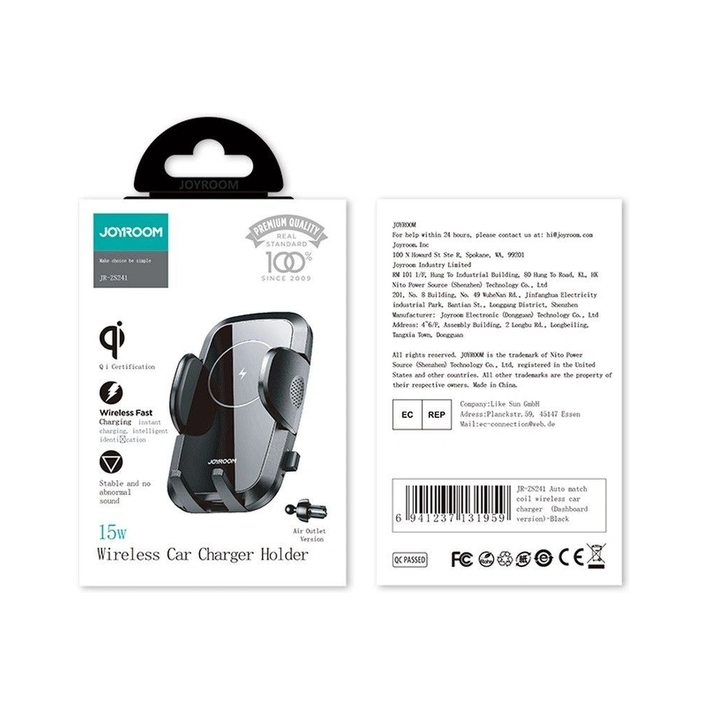 Hurtownia GSM - Upevnění do auta Joyroom JR-ZS241 držák do ventilační mřížky bezdrátová nabíječka 15W černá - JYR029BLK - {ean13} - Hurt