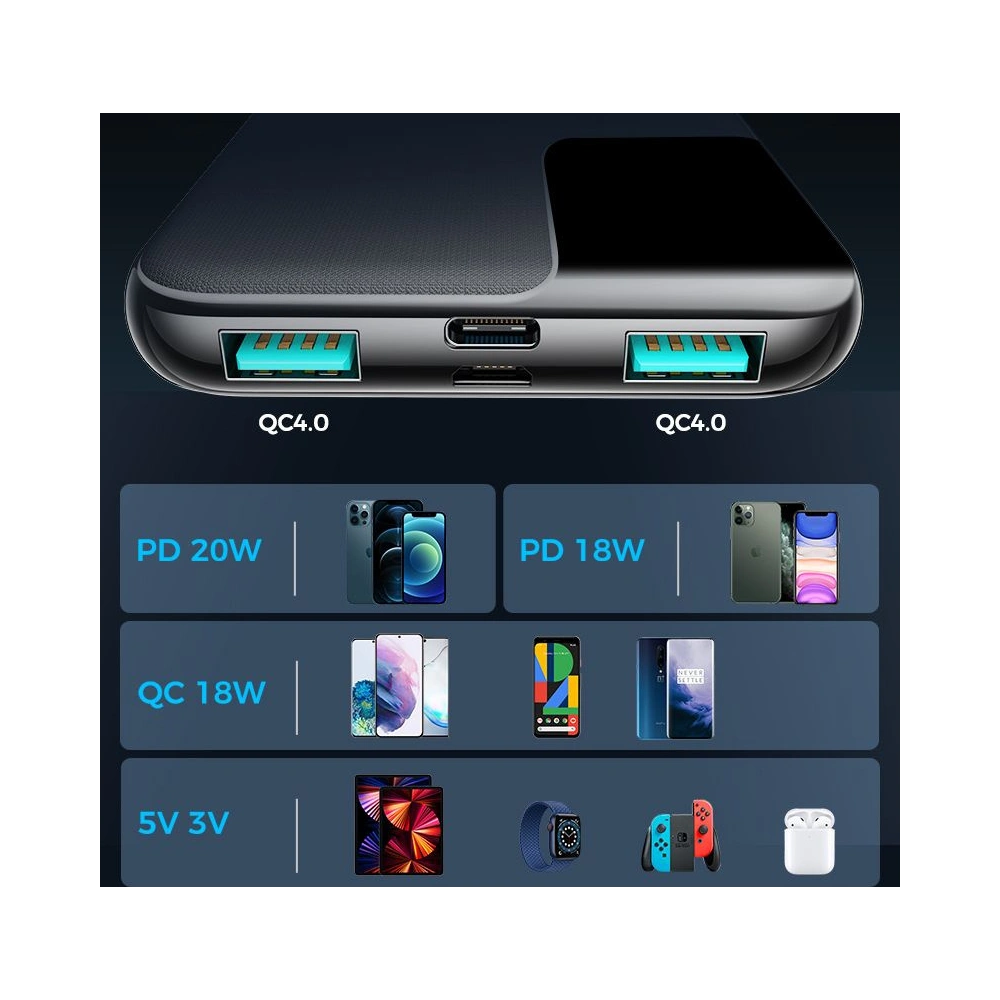 Hurtownia GSM - Powerbanka Joyroom JR-QP190 20W 10000mAh Černá - JYR032BLK - {ean13} - Hurt