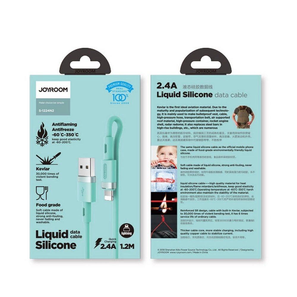 Hurtownia GSM - Kabel Joyroom S-1224N2 USB-A - Lightning 120cm Zelená - JYR039GRN - {ean13} - Hurt