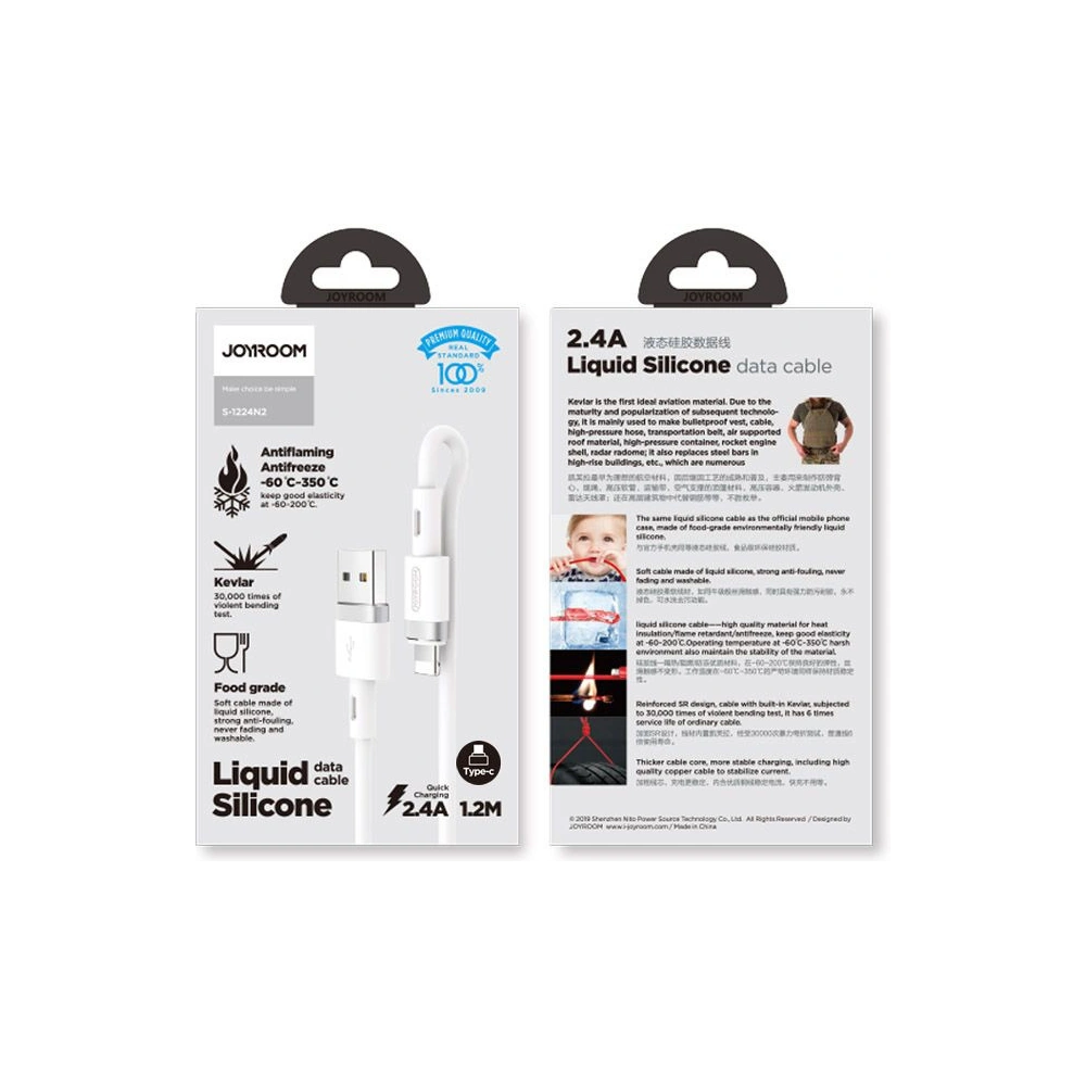 Hurtownia GSM - Kabel Joyroom S-1224N2 USB-A - USB-C 120cm bílý - JYR040WHT - {ean13} - Hurt