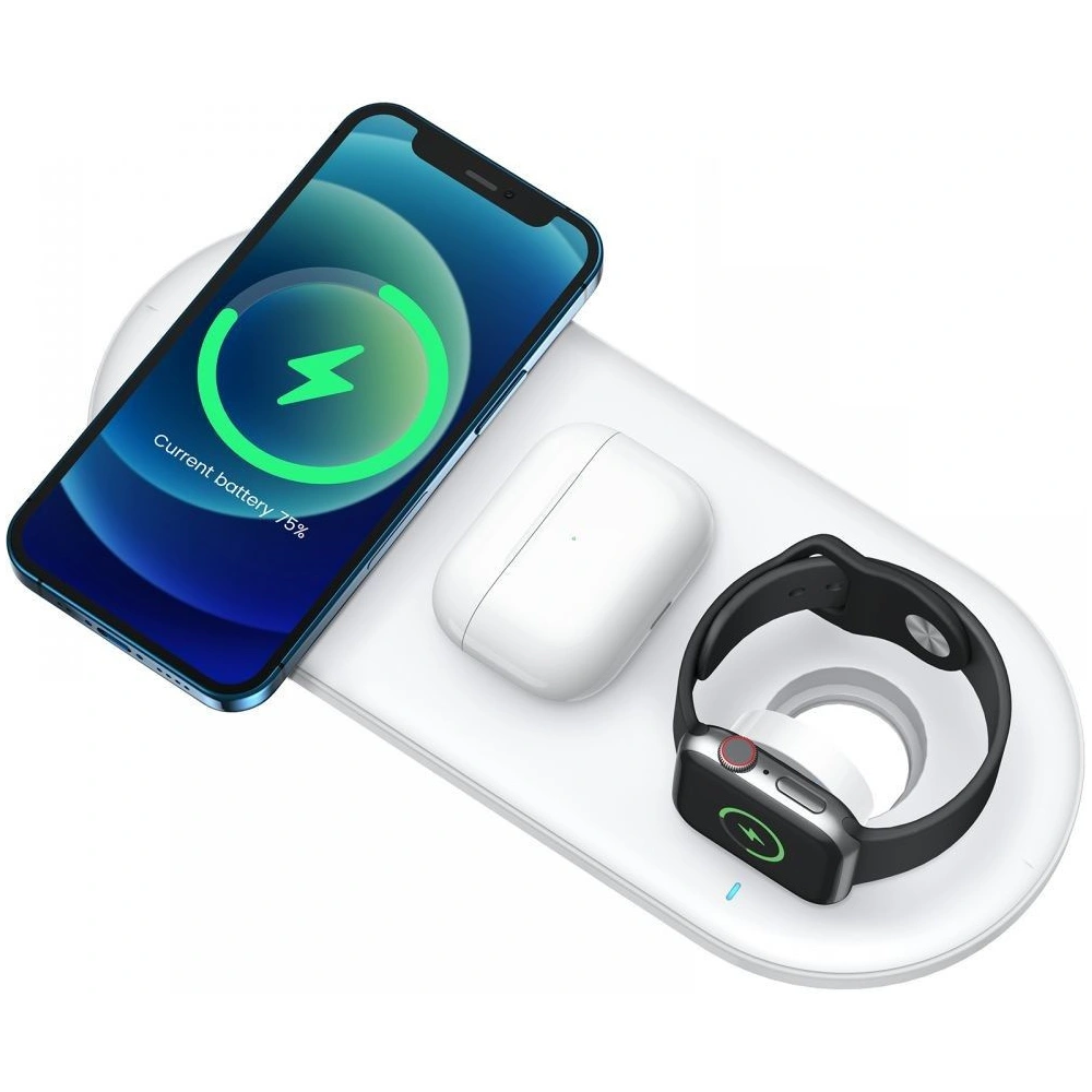 Hurtownia GSM - Bezdrátová nabíječka Joyroom JR-A27 3in1 Magnetic MagSafe Wireless Charger White - JYR049WHT - {ean13} - Hurt