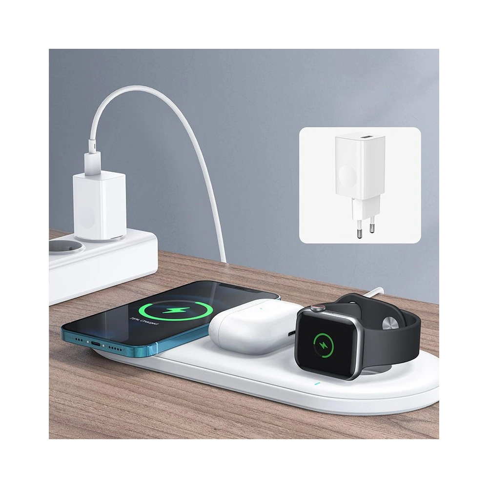 Hurtownia GSM - Bezdrátová nabíječka Joyroom JR-A27 3in1 Magnetic MagSafe Wireless Charger White - JYR049WHT - {ean13} - Hurt