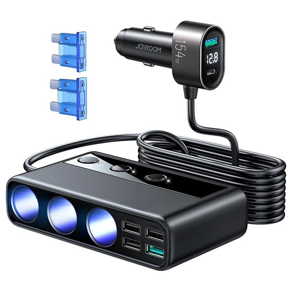 Hurtownia GSM - Ładowarka samochodowa Joyroom JR-CL06 Multi-port USB Car Charger PD 154W QC 3.0 Black - JYR058BLK - {ean13} - Hurt