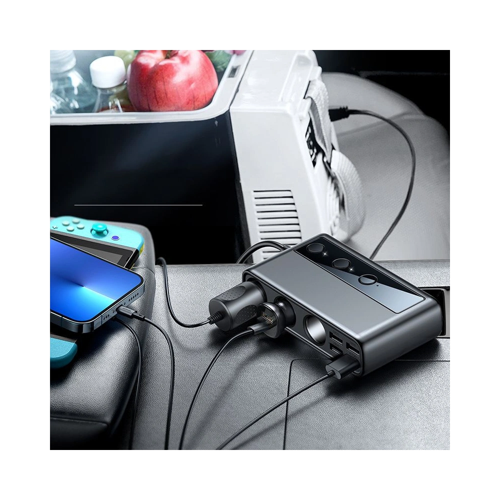 Hurtownia GSM - Automobilní nabíječka Joyroom JR-CL06 Multi-port USB Car Charger PD 154W QC 3.0 Černá - JYR058BLK - {ean13} - Hurt