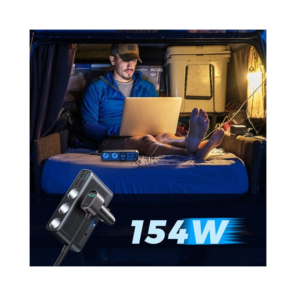 Hurtownia GSM - Automobilní nabíječka Joyroom JR-CL06 Multi-port USB Car Charger PD 154W QC 3.0 Černá - JYR058BLK - {ean13} - Hurt
