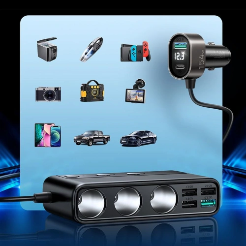 Ładowarka samochodowa Joyroom JR-CL06 Multi-port USB Car Charger PD 154W QC 3.0 Black