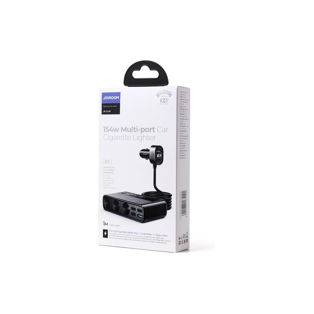 Hurtownia GSM - Automobilní nabíječka Joyroom JR-CL06 Multi-port USB Car Charger PD 154W QC 3.0 Černá - JYR058BLK - {ean13} - Hurt