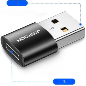 Adapter Joyroom S-H152 USB-C - USB-A Black [2 PACK]
