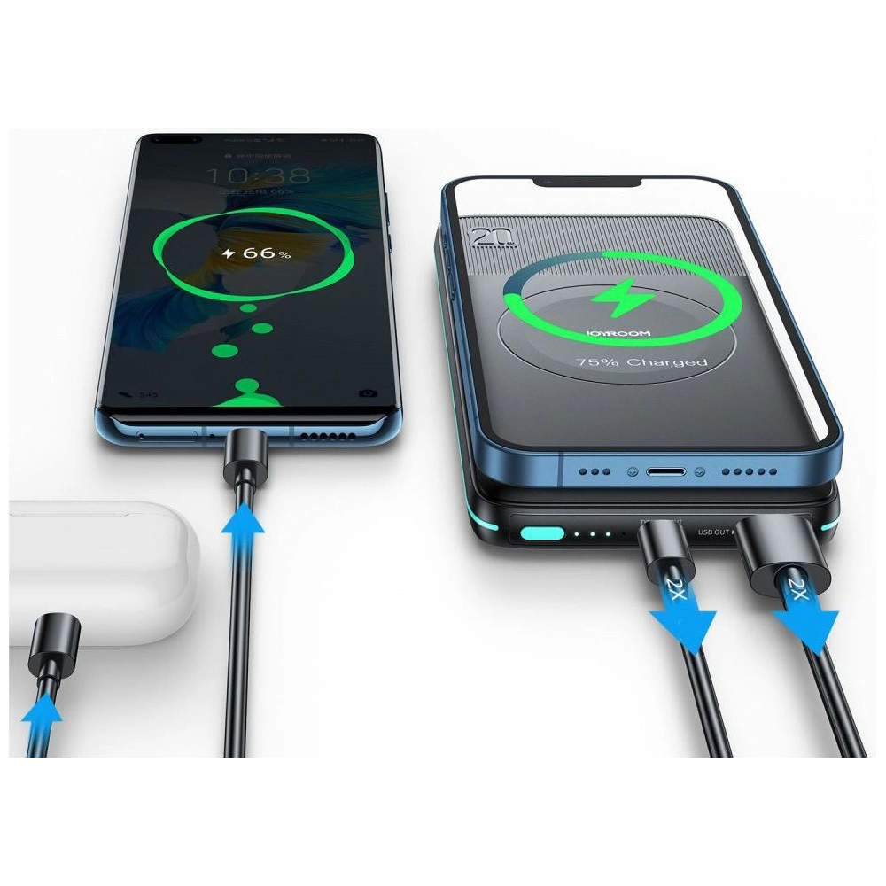 Hurtownia GSM - Powerbank s indukčním nabíjením Joyroom JR-W040 Magnetic MagSafe Power Bank 10000mah Černý - JYR066BLK - {ean13} - Hurt