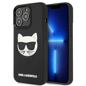 Karl Lagerfeld KLHCP13XCH3DBK Apple iPhone 13 Pro Max black hardcase 3D Rubber Choupette
