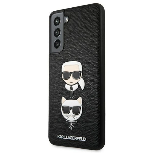 Etui Karl Lagerfeld KLHCS21FESAKICKCBK Samsung Galaxy S21 FE czarny/black hardcase Saffiano Ikonik Karl&Choupette Head