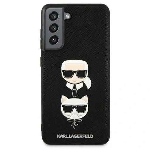 Etui Karl Lagerfeld KLHCS21FESAKICKCBK Samsung Galaxy S21 FE czarny/black hardcase Saffiano Ikonik Karl&Choupette Head